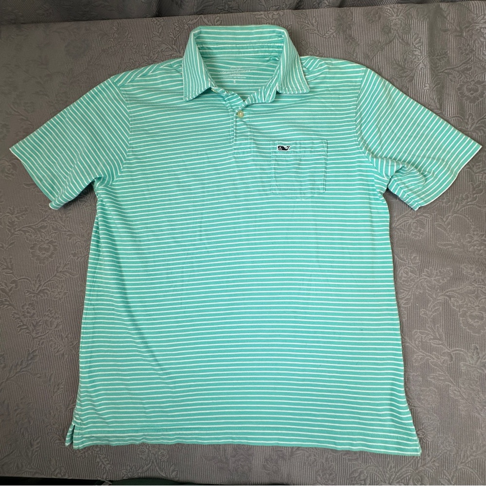 Vineyard Vine Classic Fit Teal Cotton Polo S 41” Chest